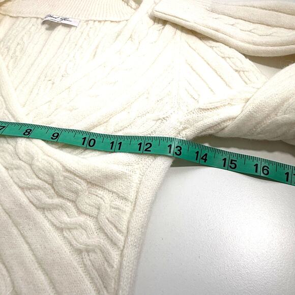 Cloud Ten Cable Fisherman Criss Cross Sweater Sz Sm Y2K Cropped Style - Picture 6 of 7